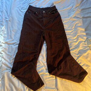 BDG High Rise Wide Leg Brown Corduroy Pants